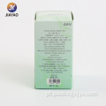 Design elegante de caixa de perfume com folhas verdes